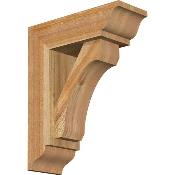 Ekena Millwork Legacy Traditional Rough Sawn Bracket w/ Offset Brace, Western Red Cedar, 6"W x 16"D x 20"H BKT0604X16X20LEC01RWR - main